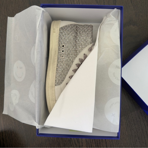 NWT P448 Women's High-Top Sneakers - White and Gray Size 7 - Picture 5 of 9